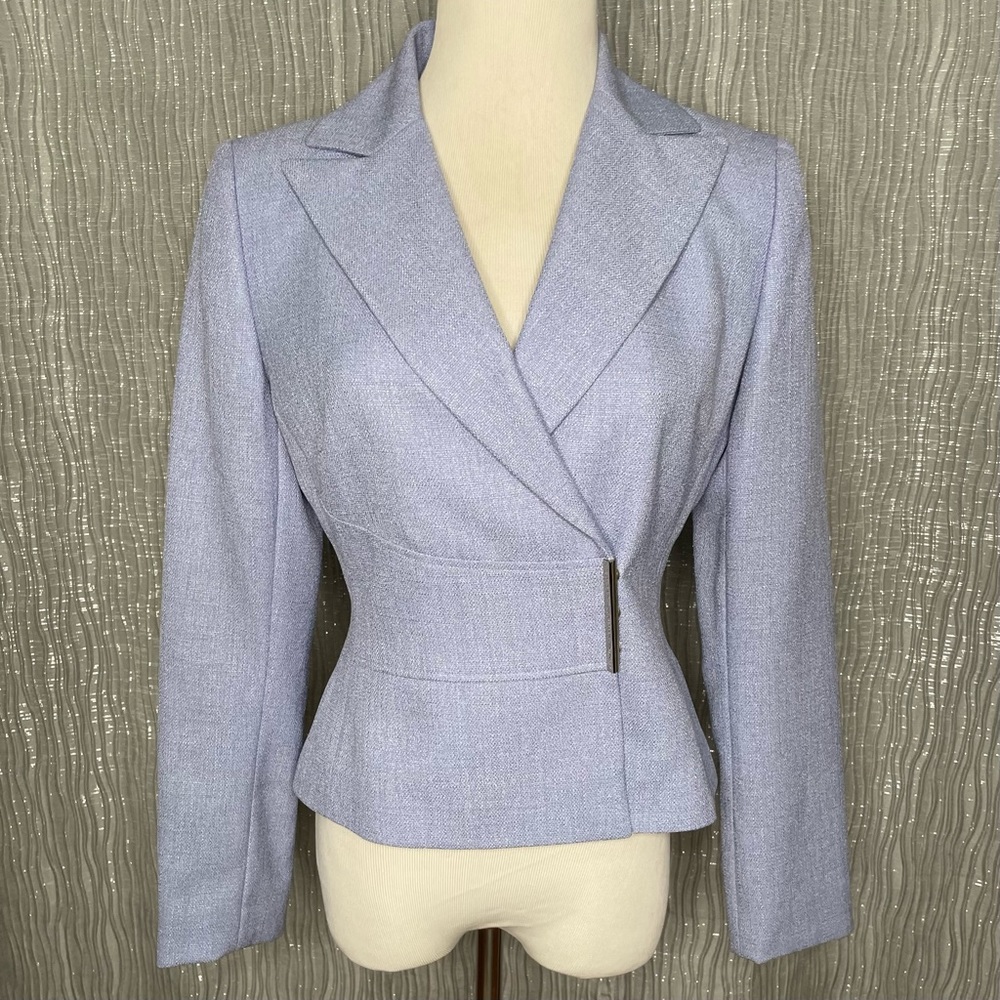 Tahari periwinkle fitted blazer